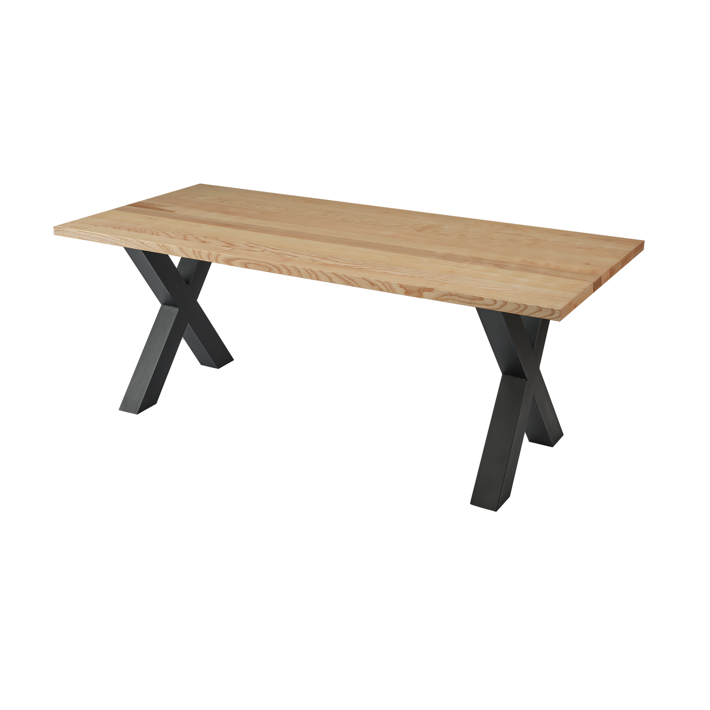 rechthoek + essen + X poot staal zwart