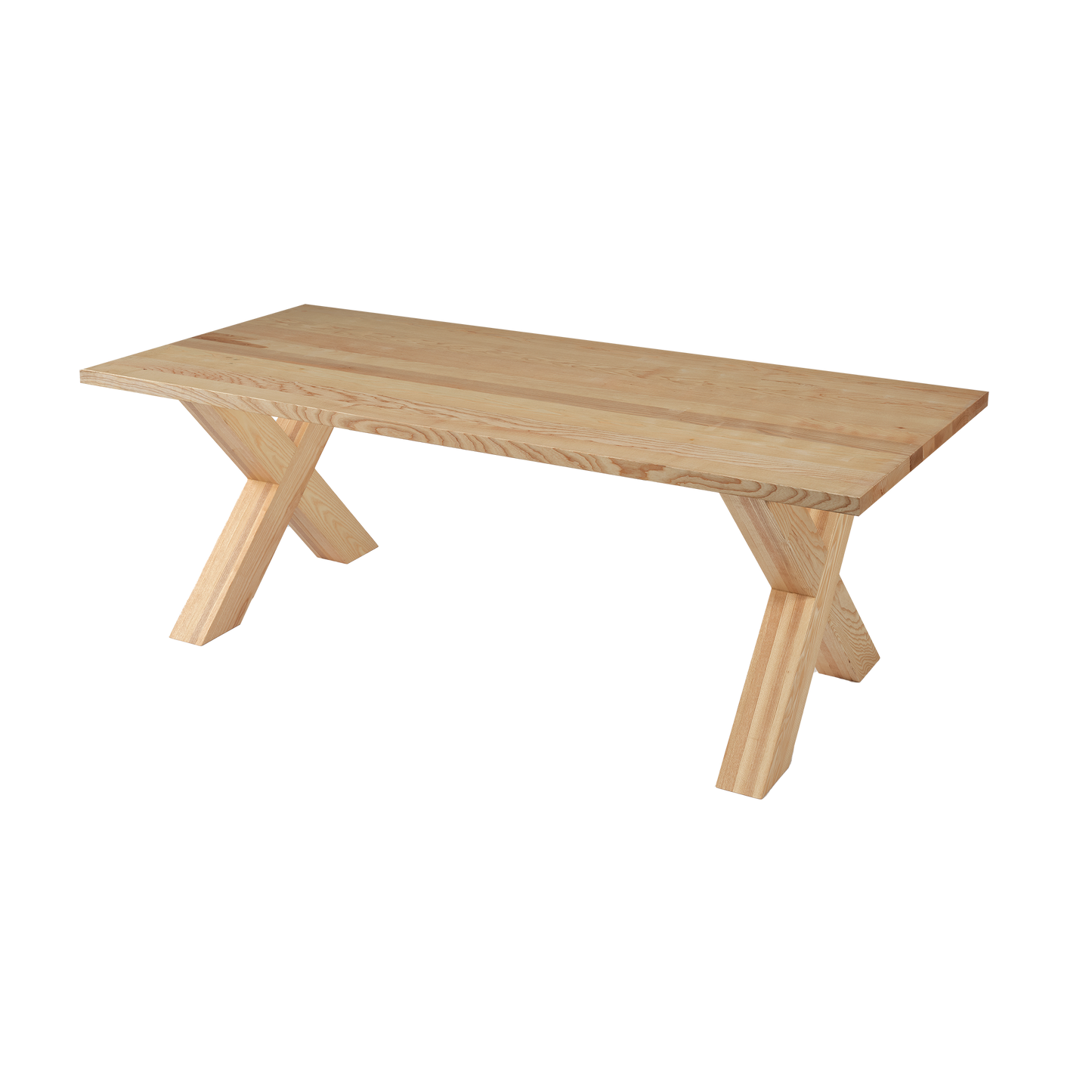 rechthoek + essen + Houten X poot