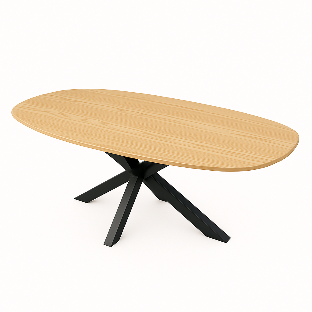 deens ovaal+ Essen+ matrix poot staal zwart