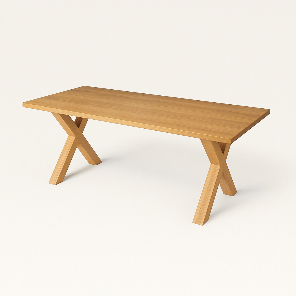 rechthoek+ beuken+ Houten X POOT