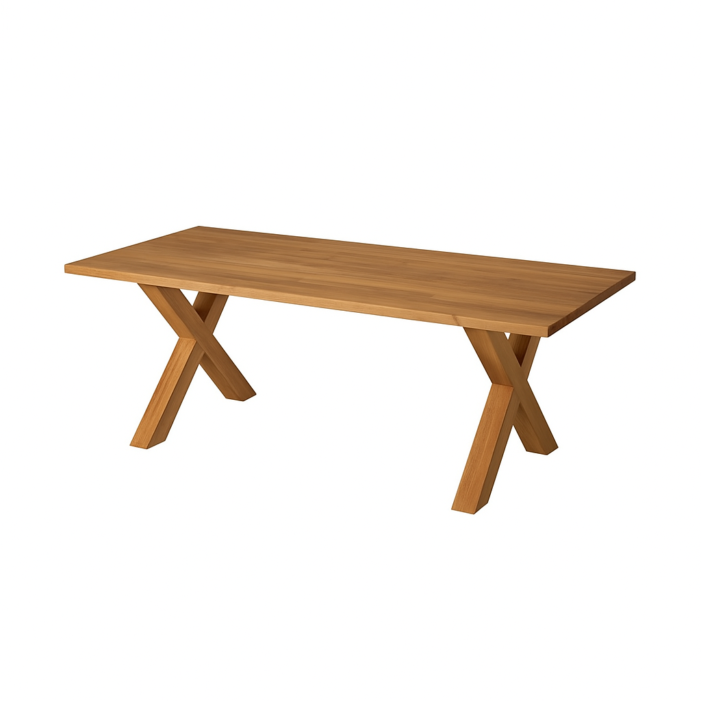rechthoek+eiken+ HOUTEN X POOT