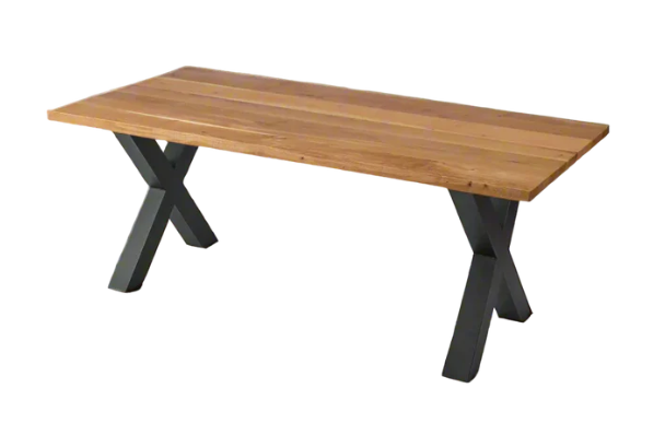 Rechthoek tafel massief eiken hout- 200x90x4 cm