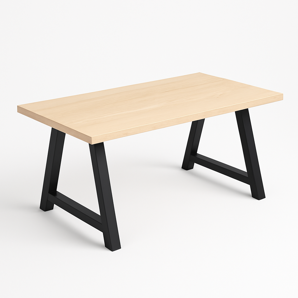 rechthoek+ essen+ A poot staal zwart