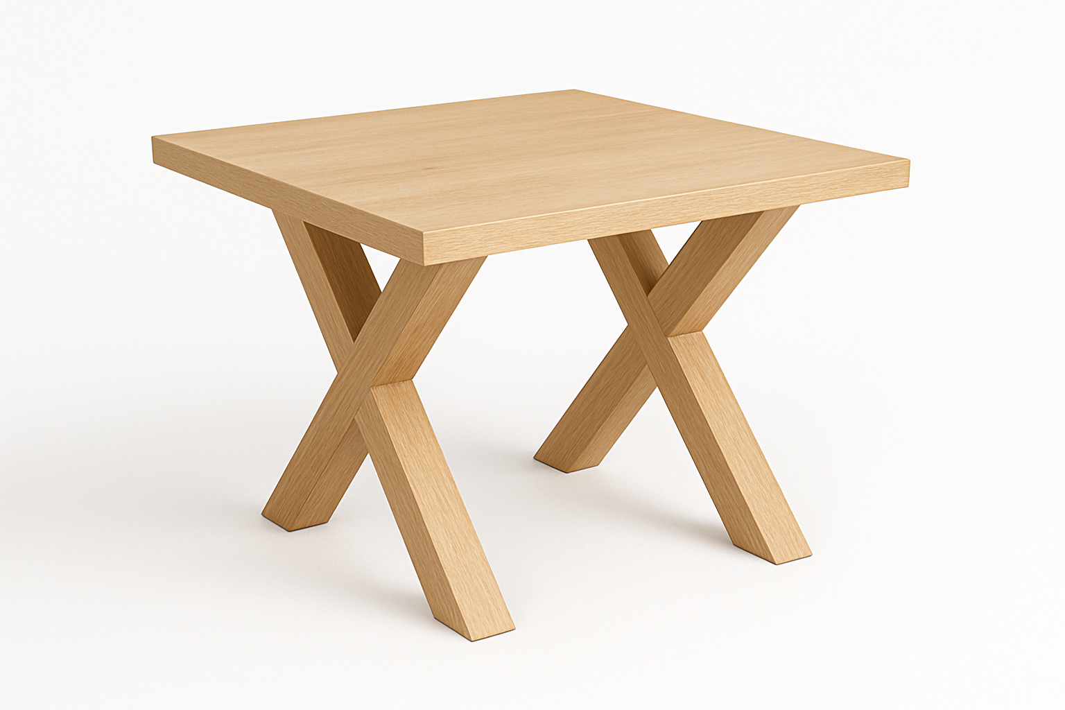 vierkant+ eiken+ Houten x poot